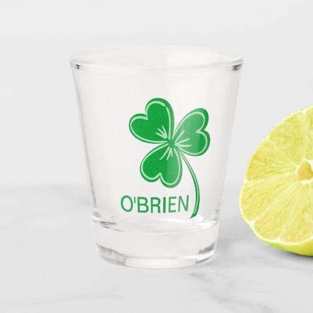 Vaso De Chupito Personalizado el amante del shamrock de St Patrick (Anverso)
