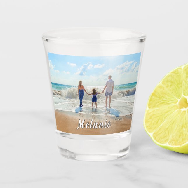 Vaso De Chupito Personalizado el vidrio de disparo de foto y el no (Anverso)