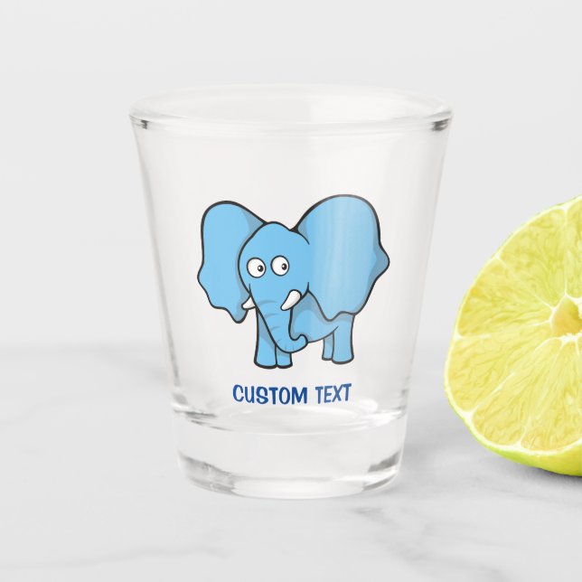 Vaso De Chupito Personalizado Elefante Azul (Anverso)