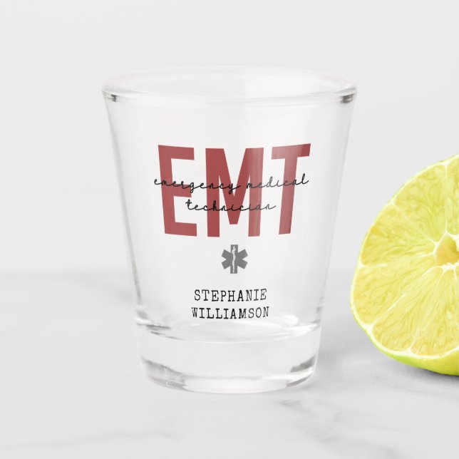 Vaso De Chupito Personalizado EMT Equipo médico de emergencia (Anverso)
