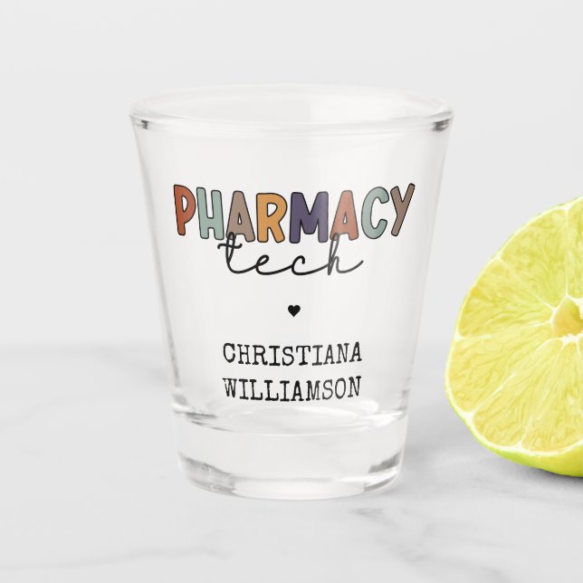 Vaso De Chupito Personalizado Farmacia Tecnología Retro Técnico Fa (Anverso)
