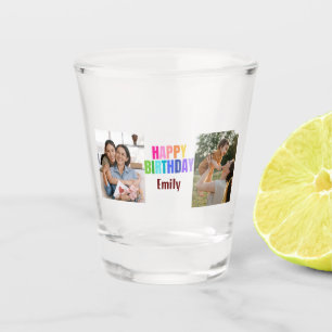 Vaso De Chupito Personalizado Feliz cumpleaños, abuela Collage de