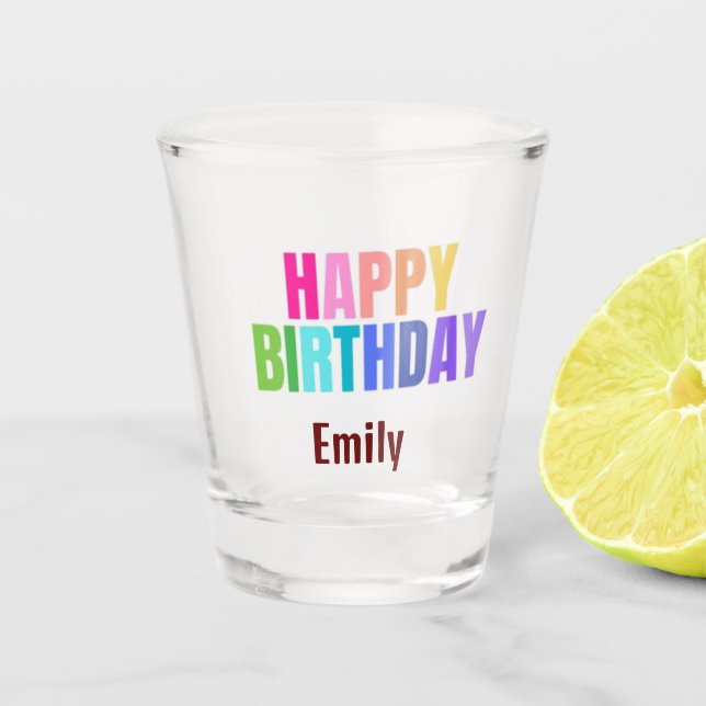 Vaso De Chupito Personalizado Feliz cumpleaños, abuela Collage de  (Anverso)