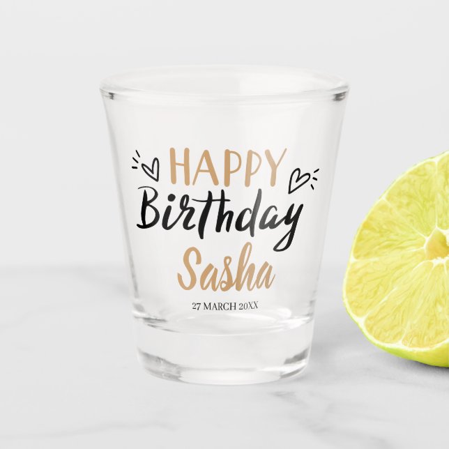 Vaso De Chupito Personalizado Fiesta Feliz Cumpleaños (Anverso)