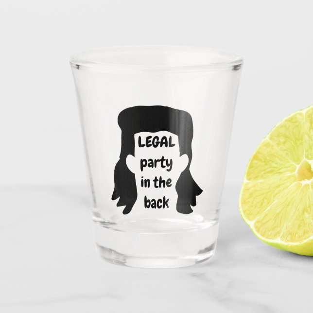 Vaso De Chupito Personalizado Funny Mullet Ilustracion Shot Glass (Anverso)
