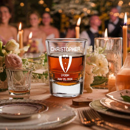 Vaso De Chupito Personalizado Groom o Groomsman whiskey glass