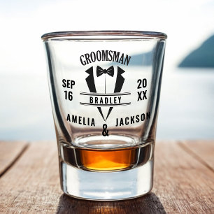 Vaso De Chupito Personalizado Groomsman Tuxedo Wedding Favor Vidri