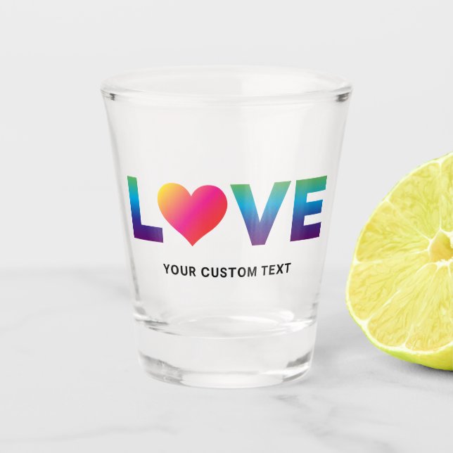 Vaso De Chupito Personalizado LGBTQ de gradiente arcoiris (Anverso)