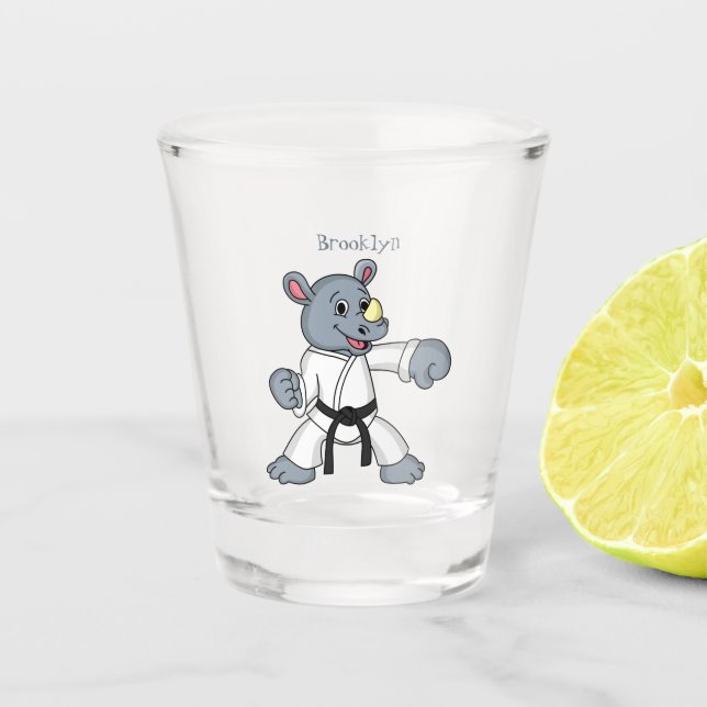 Vaso De Chupito Personalizado lindo rhino kung fu personalizado (Anverso)