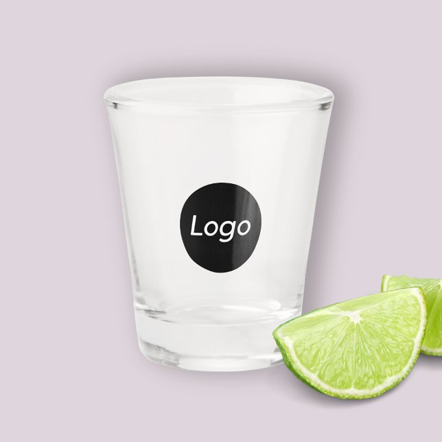 Vaso De Chupito Personalizado Logotipo Promocional Profesional (Simple logo shot glass for professional business corporate events marketing branding merchandise)