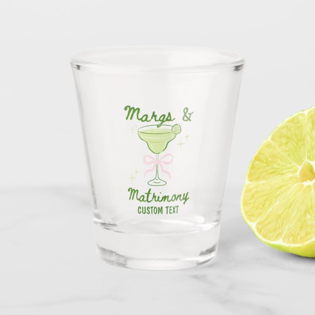 Vaso de chupito personalizado Margs & Matrimonio (Anverso)