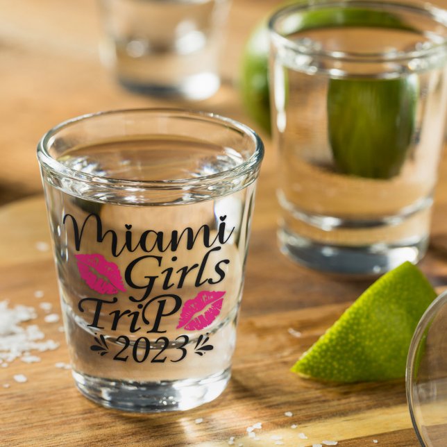 Vaso De Chupito Personalizado Miami Chica Viaje Bachelorette Vidri (Subido por el creador)