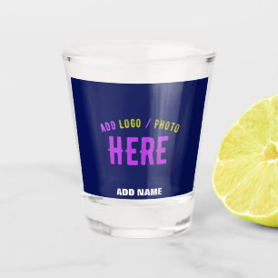 VASO DE CHUPITO PERSONALIZADO MODERNO ELEGANTE NAVY AZUL VERIFICAD
