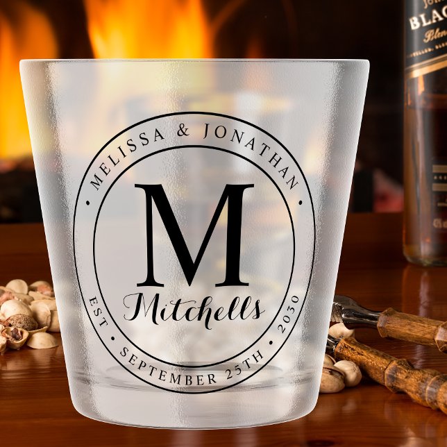 Vaso De Chupito Personalizado Monograma Boda de fecha (Subido por el creador)