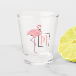 Vaso De Chupito Personalizado Monograma Cute Flamingo Rosa Waterco