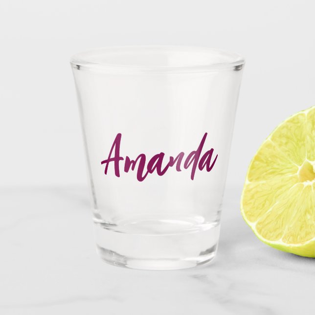 Vaso De Chupito Personalizado Nombre Personalizado Novia Soltero (Anverso)
