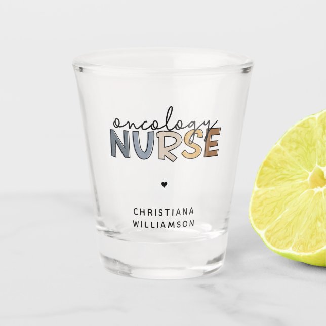 Vaso De Chupito Personalizado Oncología Enfermera Oncología RN Reg (Anverso)