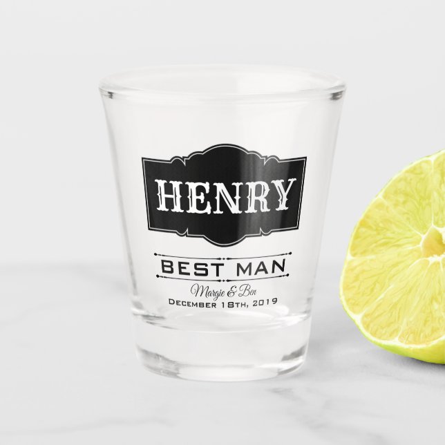 Vaso de chupito personalizado para el padrino (Anverso)