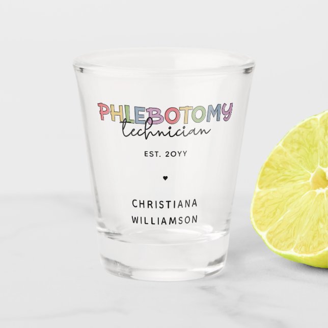 Vaso De Chupito Personalizado Phlebotomy Technician PBT Phlebotomy (Anverso)