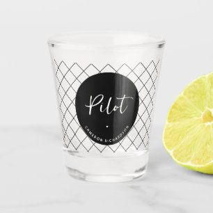 Vaso De Chupito Personalizado Piloto de graduación de la Escuela d
