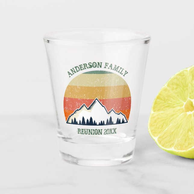 Vaso De Chupito Personalizado Reunión Familiar Hermosa naturaleza  (Anverso)