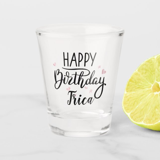 Vaso De Chupito Personalizado Rosa de oro (Anverso)