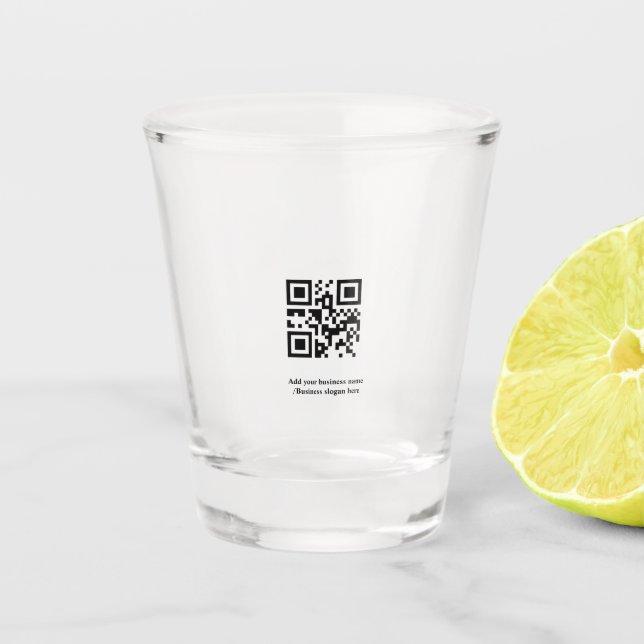 Vaso De Chupito Personalizado simple código QR agregar su nombre l (Anverso)