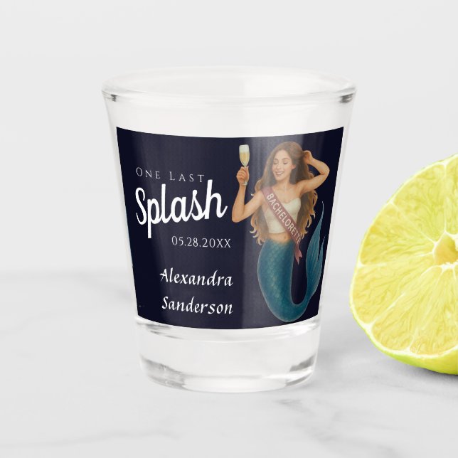 Vaso De Chupito Personalizado Sirena Bachelorette Shot Vidrio Favo (Anverso)