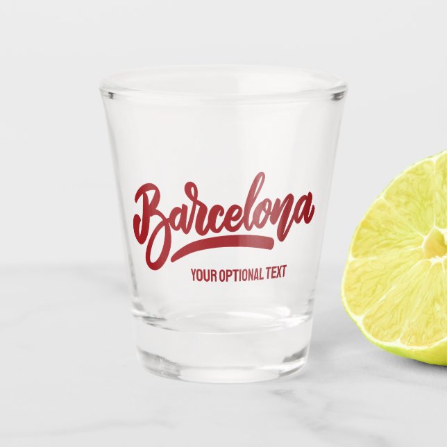 Vaso De Chupito Personalizado Texto Barcelona (Anverso)