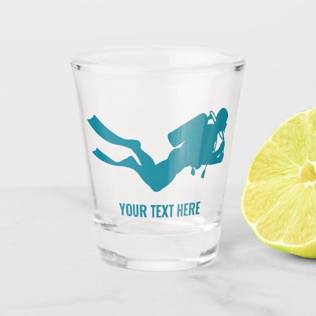 Vaso De Chupito Personalizado Texto Buceo Scuba (Anverso)