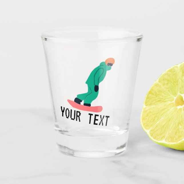 Vaso De Chupito Personalizado Texto Snowboarder Green Sumiller Sno (Anverso)