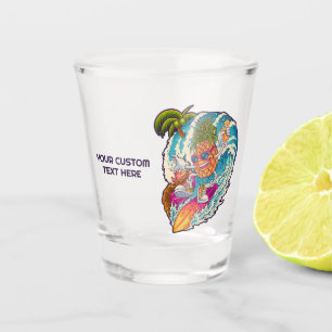 Vaso De Chupito Personalizado Texto Surfing Pineapple