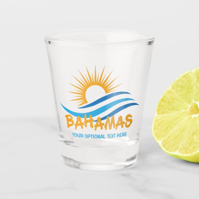 Vaso De Chupito Personalizado Textos Bahamas (Anverso)