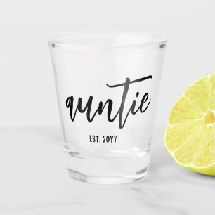 Vaso De Chupito Personalizado Tía Est. Tipografía moderna del guió