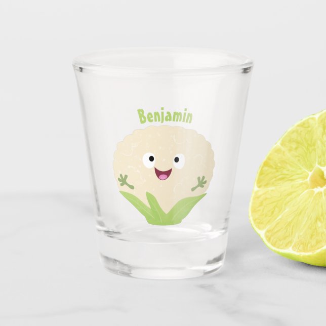 Vaso De Chupito Personalizado vegetal de coliflor alegre y dulce (Anverso)