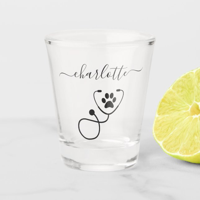 Vaso De Chupito Personalizado Veterinaria Veterinaria Asistente de (Anverso)