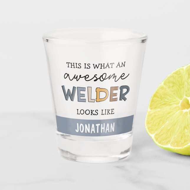 Vaso De Chupito Personalizado Welder divertidos regalos increíbles (Anverso)