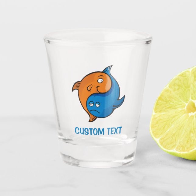 Vaso De Chupito Personalizado Yin Yang Fish (Anverso)