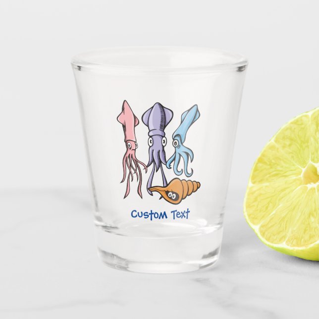 Vaso De Chupito Personalizados de calamar (Anverso)