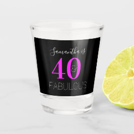 Vaso De Chupito Personalized 40th Birthday 40 Fabulous Neon Pink