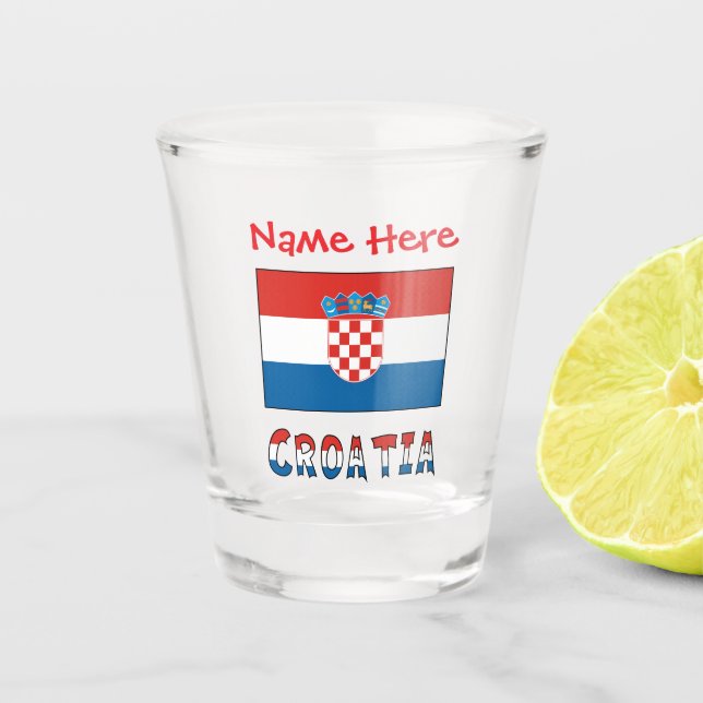 Vaso De Chupito Personalized Croatia Flag  (Anverso)