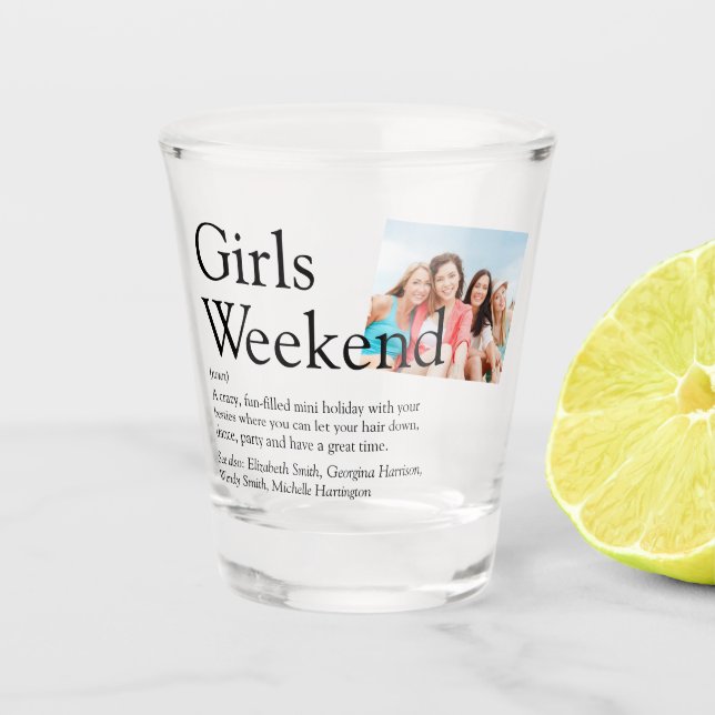 Vaso De Chupito Personalized Girls Weekend Definition Photo (Anverso)