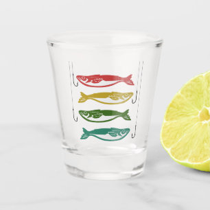 Vaso De Chupito Pescado de color con anzuelos de pescado