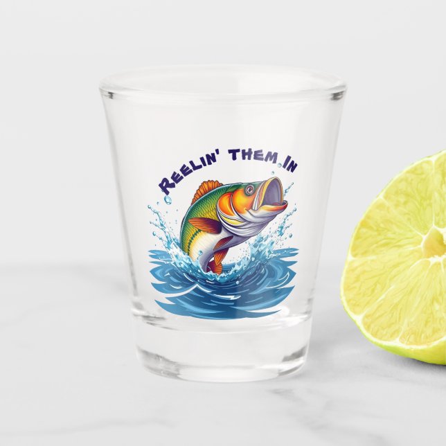 Vaso De Chupito Pescado Relajándolas En (Anverso)