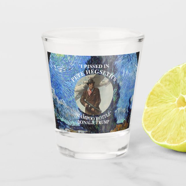 VASO DE CHUPITO PESÉ EN EL TRUMP DE LA BOTELLA DE SHAMPOO DE PETE  (Anverso)