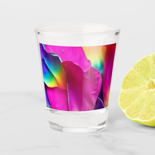 Vaso De Chupito Pétalos Rosas de bonito - (Anverso)