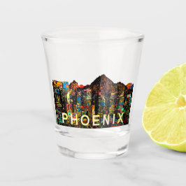 Vaso De Chupito Phoenix, Arizona en graffiti Cristal de disparo