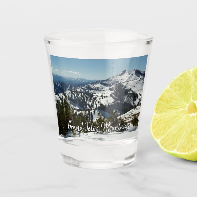 Vaso De Chupito Picos nevados de las montañas del Gran Tetón II Fo (Anverso)