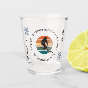 Vaso De Chupito Piedra de esquí, Colorado - Esquiador masculino, t
