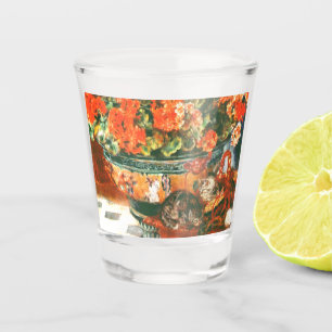 Vaso De Chupito Pierre-Auguste Renoir Geranios Y Gatos   